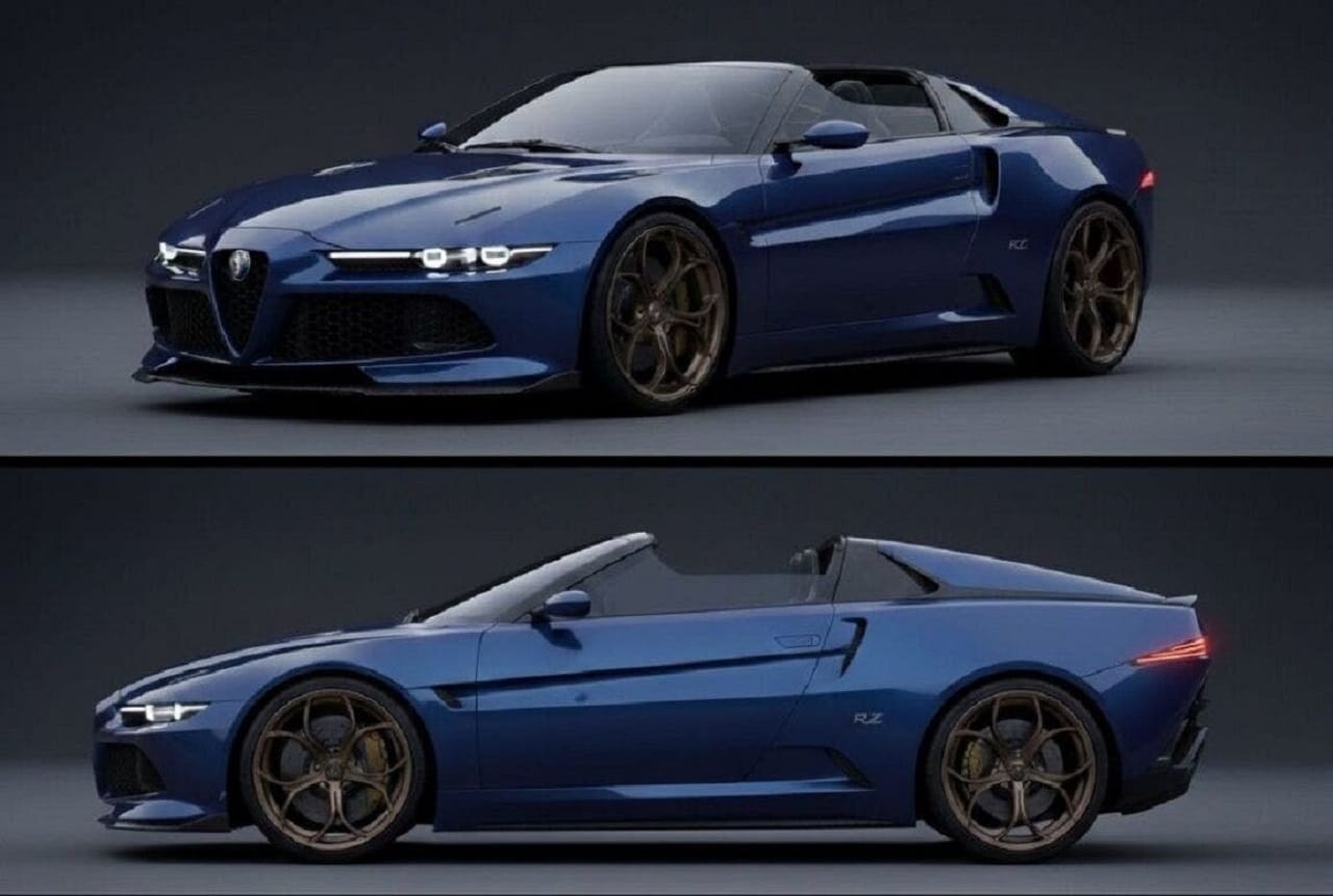 Nuova Alfa Romeo RZ: design audace e heritage del Biscione per l’ipotetica futura versione [RENDER]