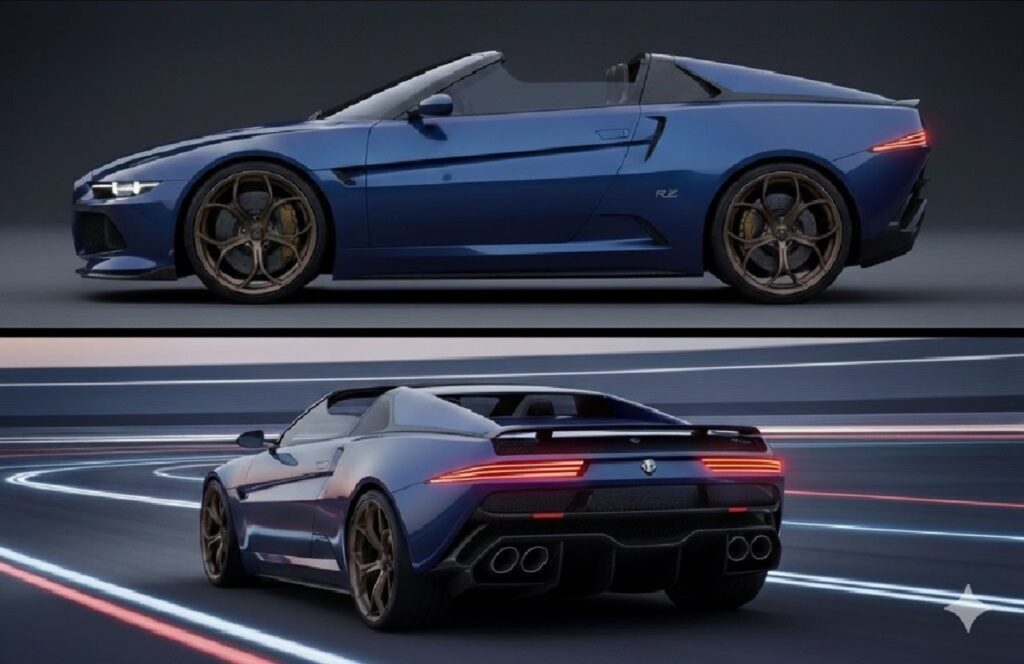 Nuova Alfa Romeo RZ: design audace e heritage del Biscione per l'ipotetica futura versione [RENDER]