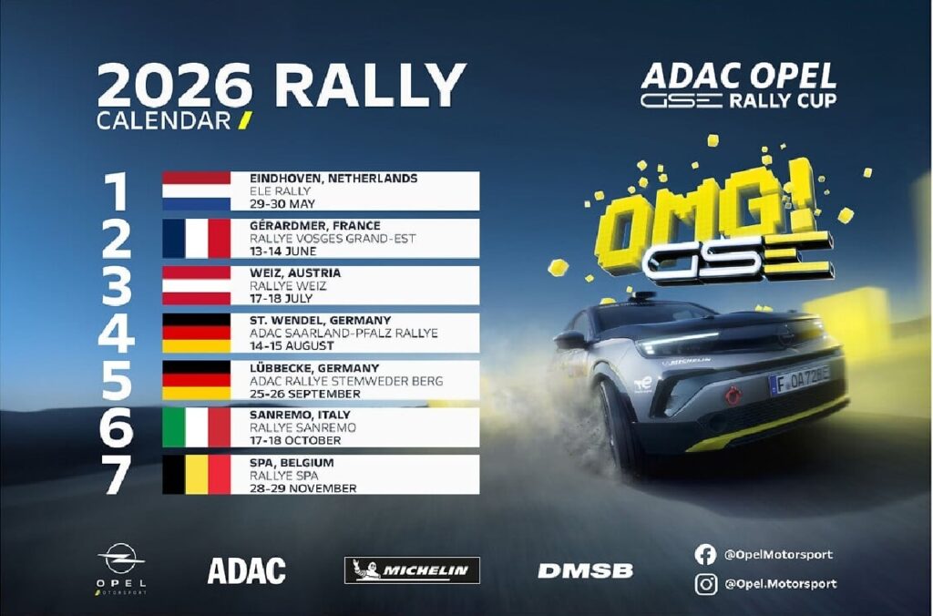 ADAC Opel GSE Rally Cup 2026: tante novità e calendario molto interessante