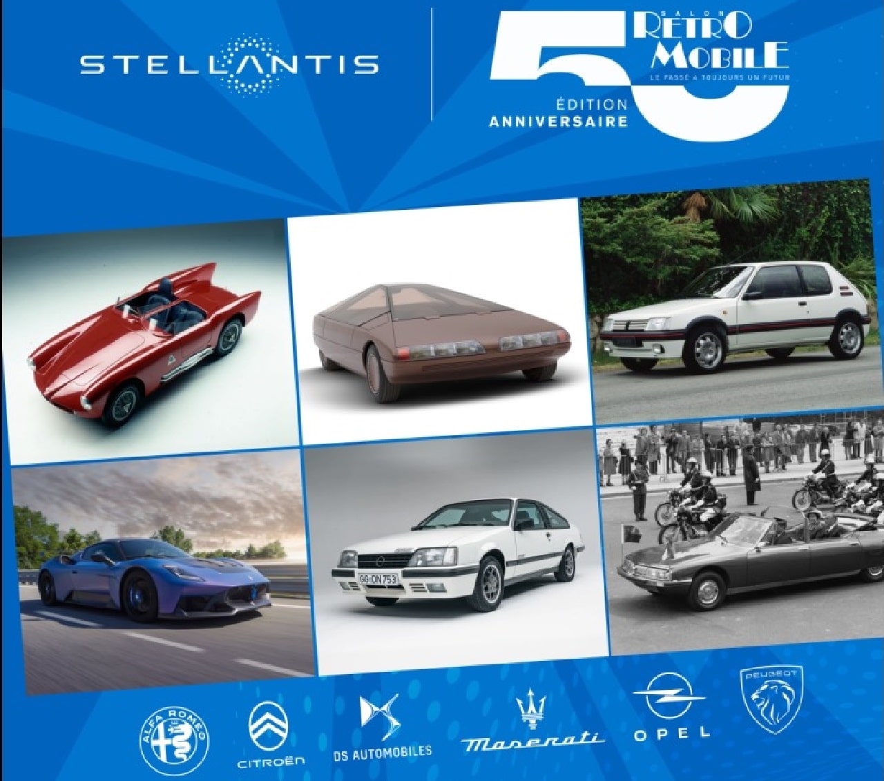 Stellantis celebra i 50 anni di Rétromobile a Parigi con le classic car più iconiche dei suoi brand