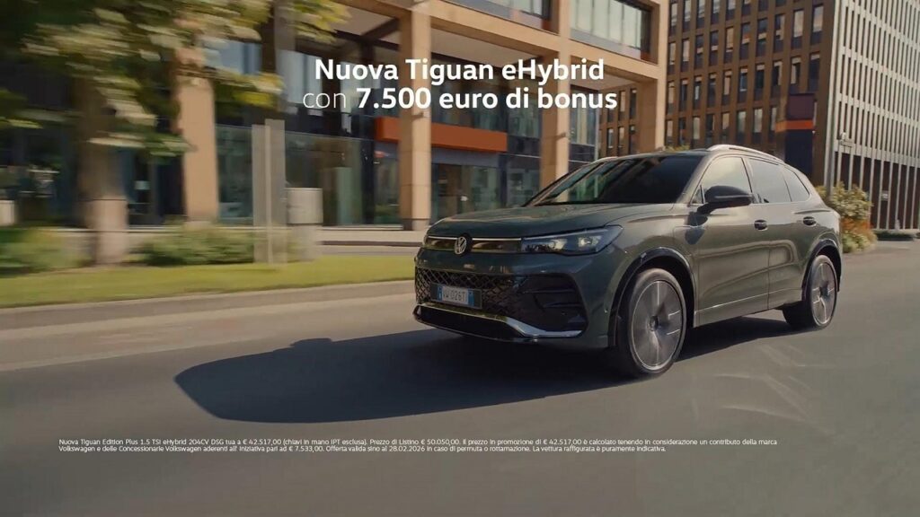 Volkswagen: a febbraio tornano i Super Hybrid Days, 7.500 € di Bonus per Tiguan