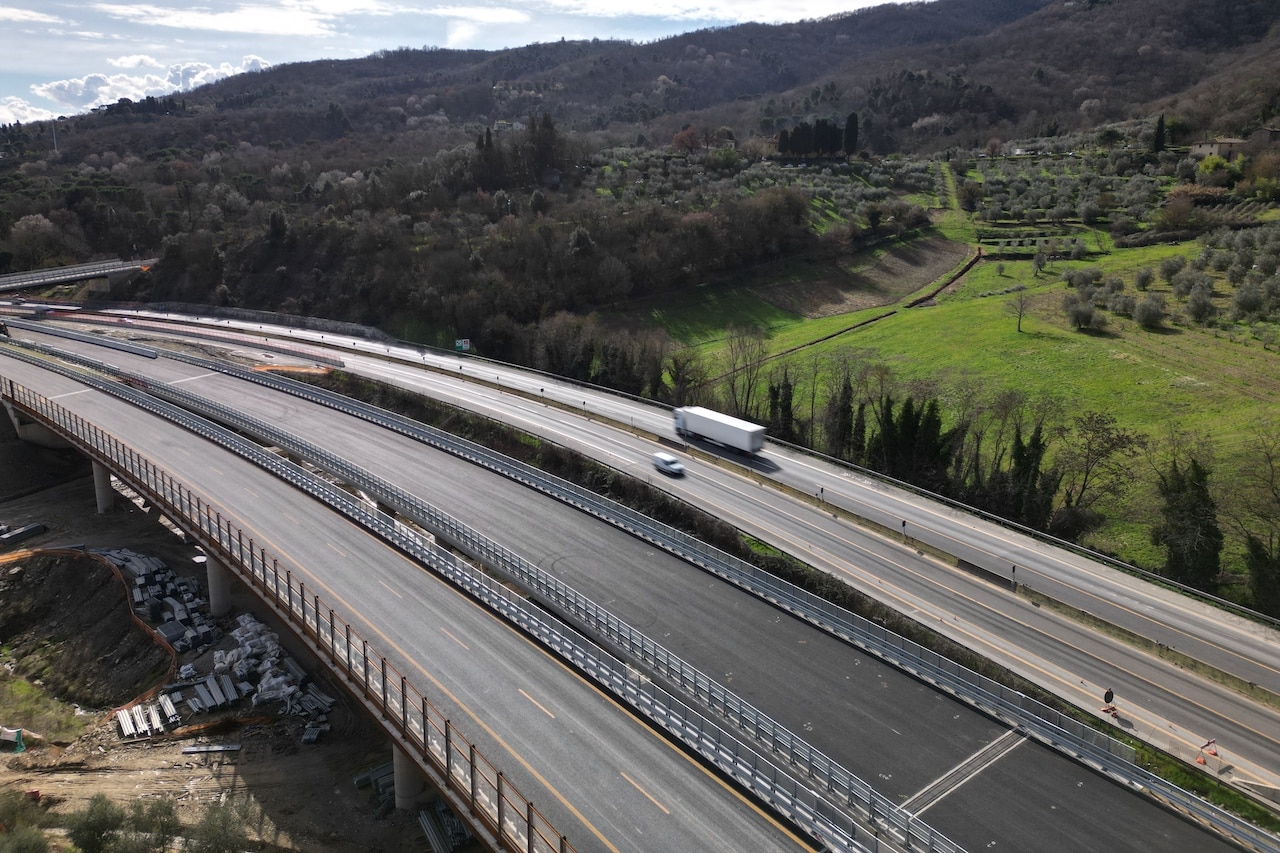Autostrada A1: si apre il nuovo viadotto Ribuio tra Incisa e Firenze Sud