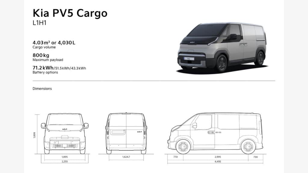 Kia PV5 Cargo: la gamma si amplia con le versioni High Roof e Standard