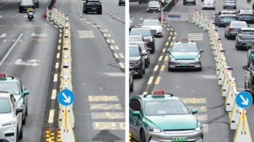 Il trucco della Cina contro il traffico: corsie che si muovono in tempo reale