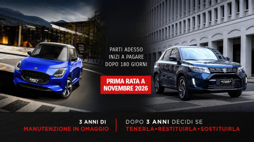 Suzuki, nuova offerta “Prima Rata a 180 giorni”: si parte ora e si paga da novembre