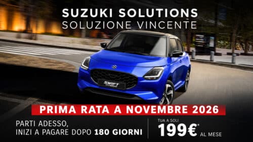 Suzuki, nuova offerta “Prima Rata a 180 giorni”: si parte ora e si paga da novembre