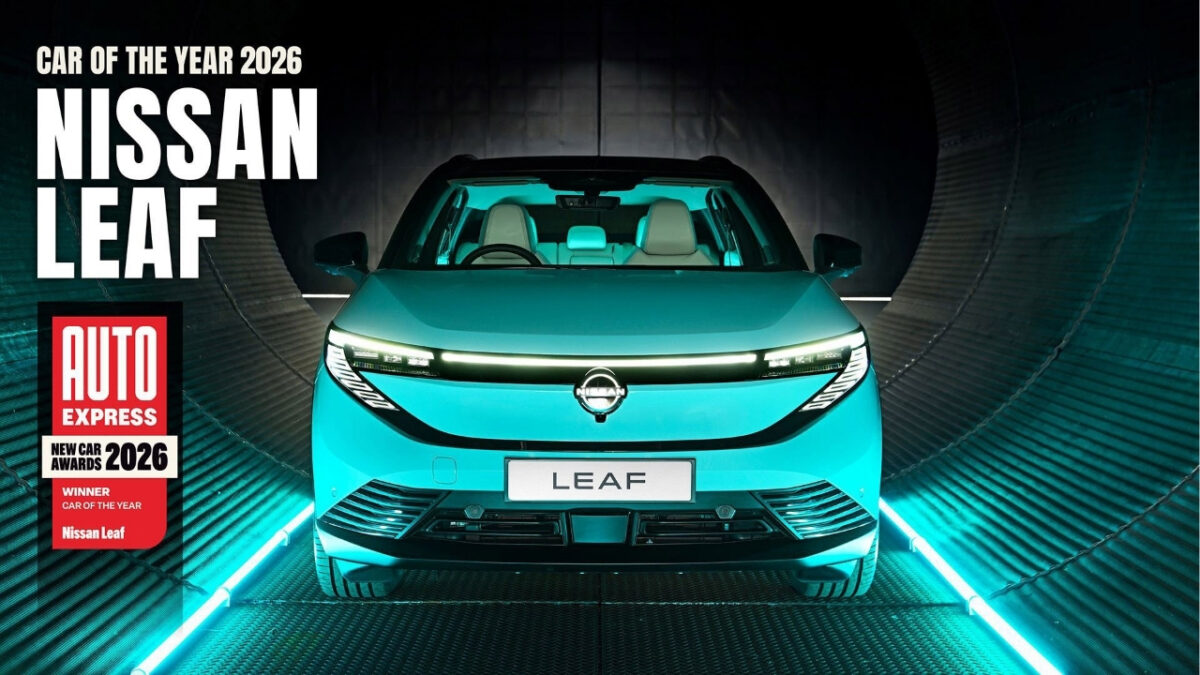 Nissan Leaf 2026 conquista tre premi Auto Express: è Auto dell’anno