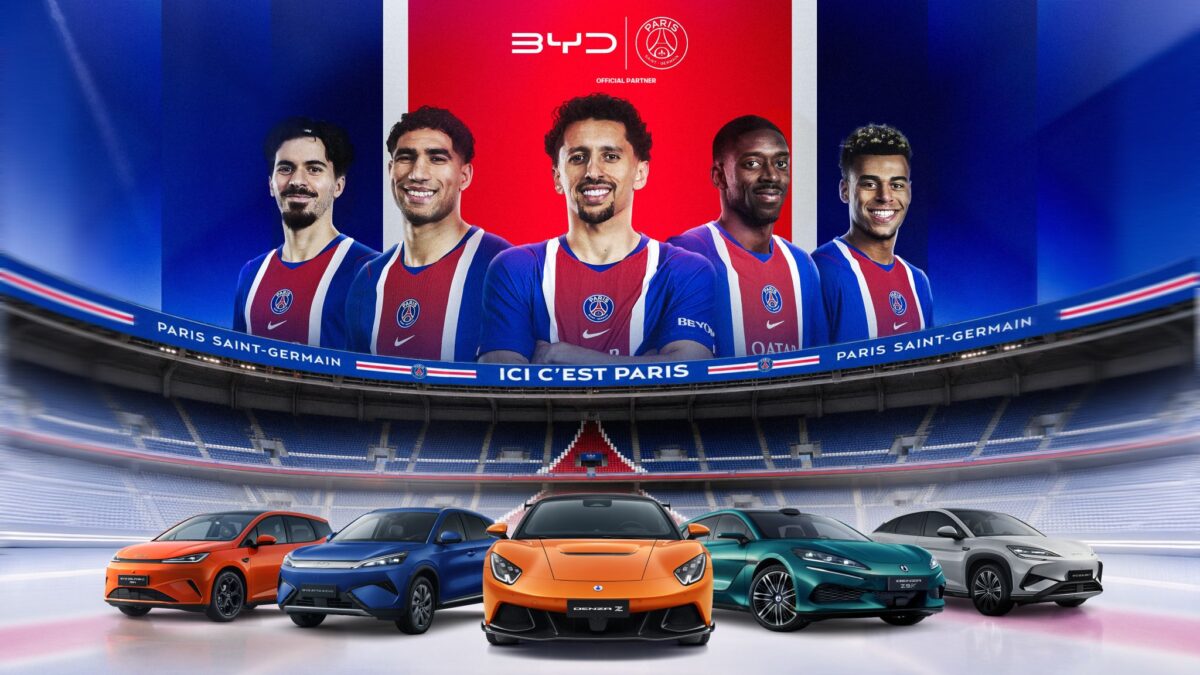 BYD è il nuovo partner automotive ufficiale del Paris Saint-Germain