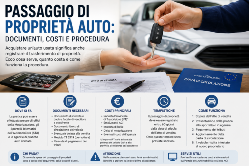 Passaggio di proprietà auto: documenti, costi e procedura
