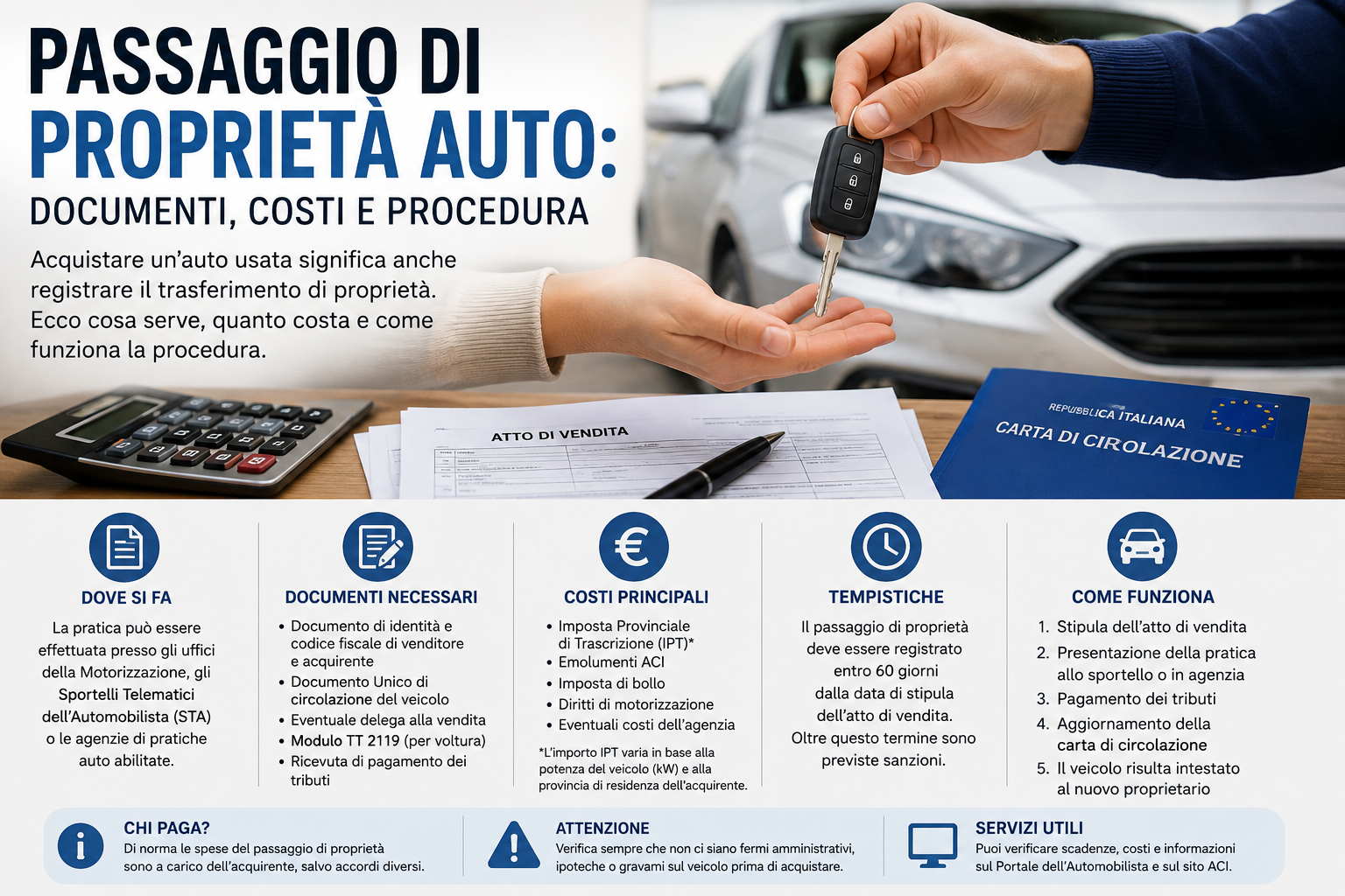 Passaggio di proprietà auto: documenti, costi e procedura