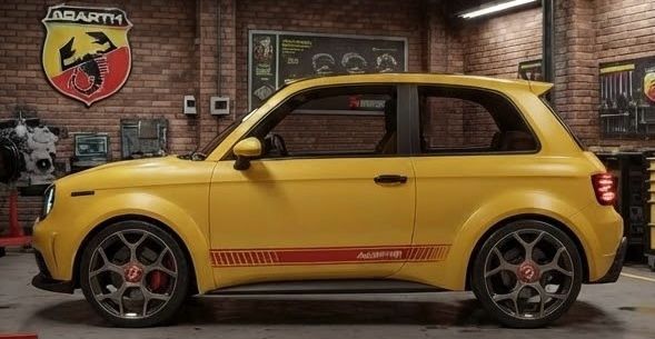 Autobianchi A112 Abarth: nuovo render giallo-rosso firmato AB Motors Milano